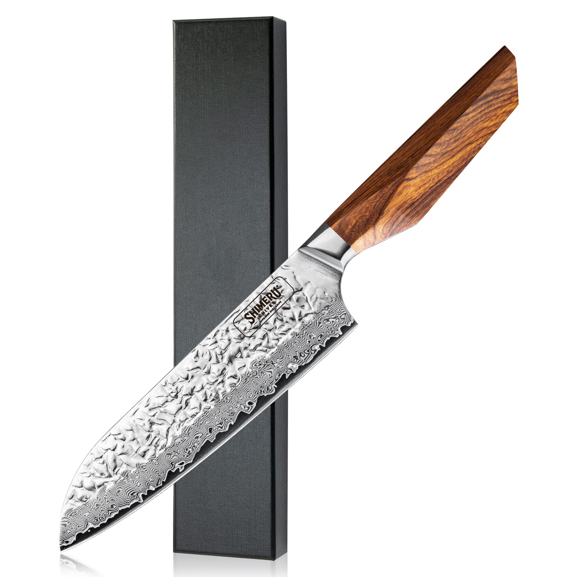 Shikoku 7" Damascus Steel Kengata Santoku 三徳包丁
