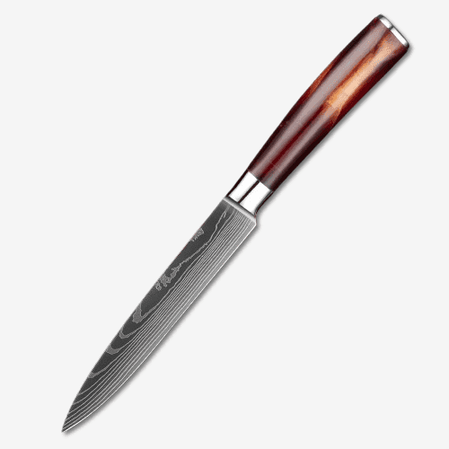 Asahi 朝日川 Damascus Pattern Stainless Steel Kitchen 8 Knife Set