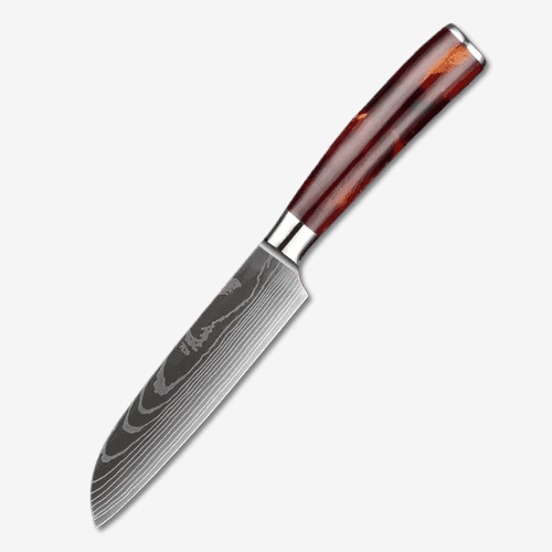 Asahi 朝日川 Damascus Pattern Stainless Steel Kitchen 8 Knife Set