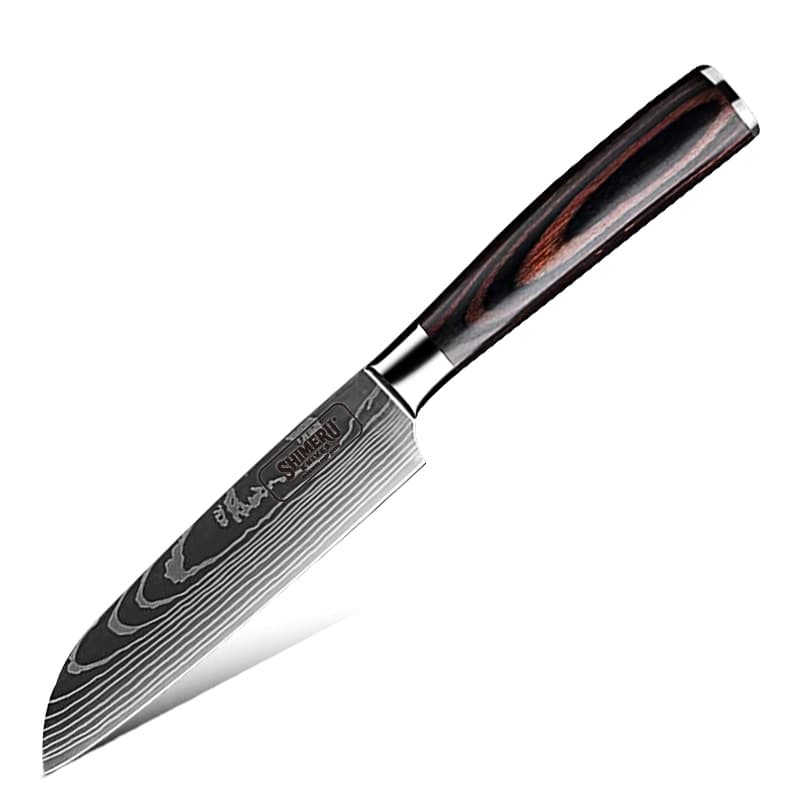 Asahi 朝日川 Damascus Pattern Stainless Steel Kitchen 8 Knife Set