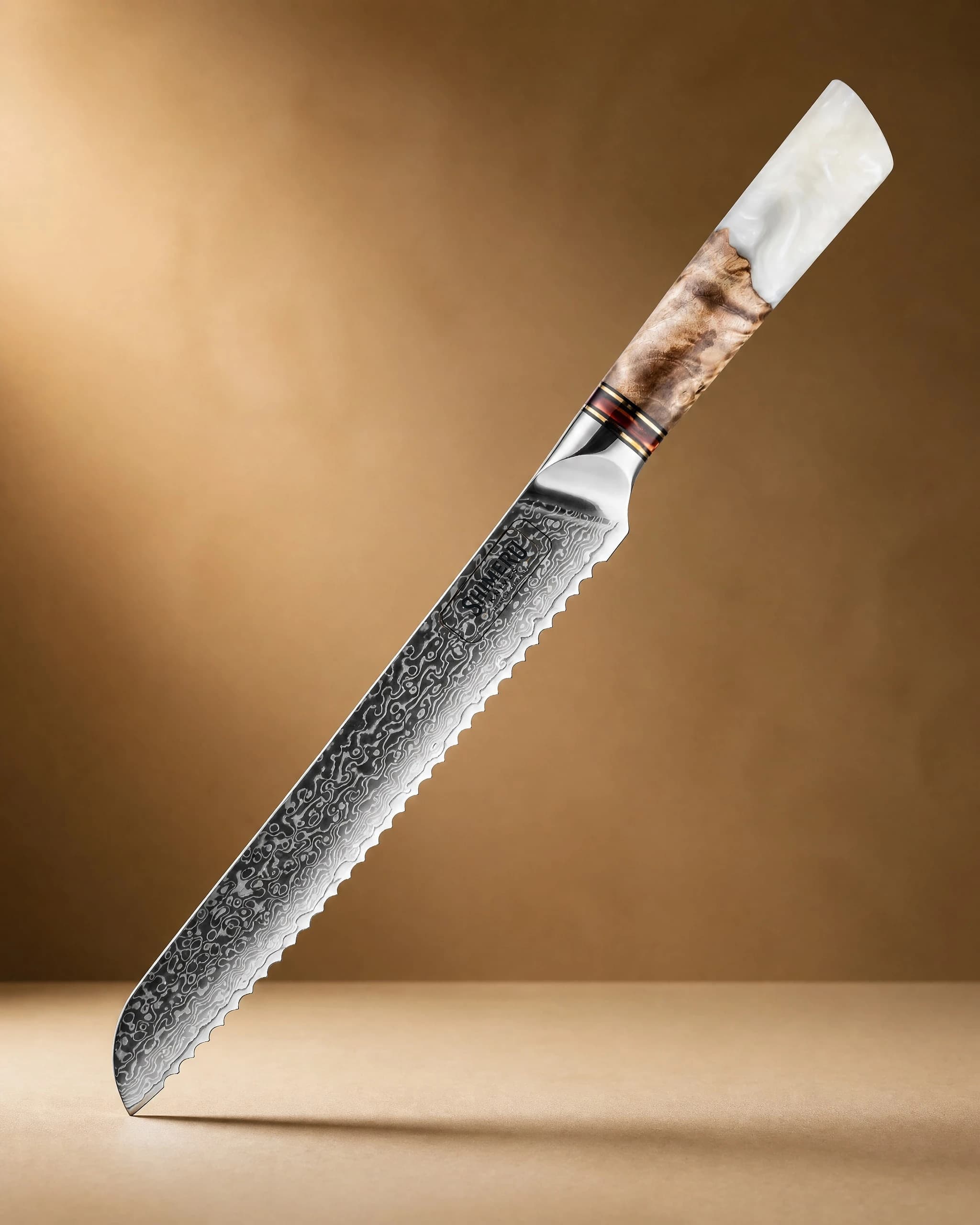 Tokachi 8" Damascus Steel Bread Knife