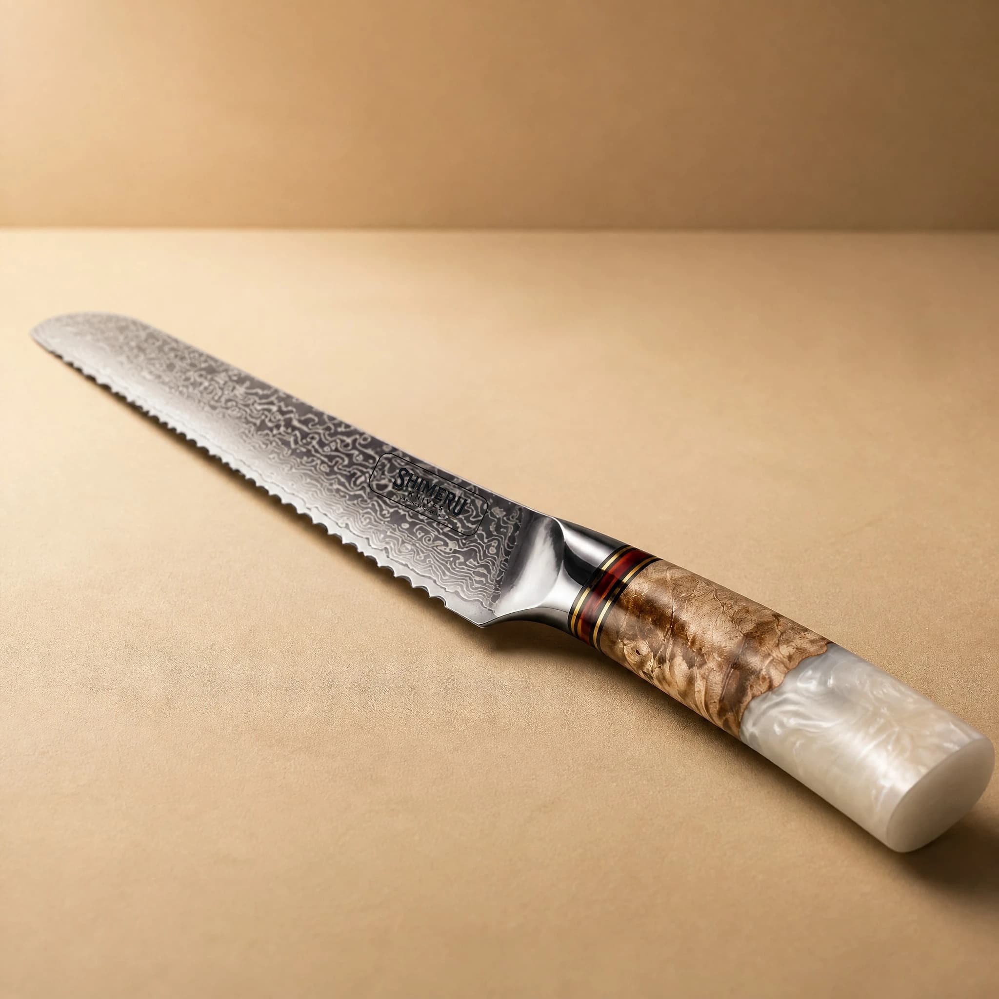 Tokachi 8" Damascus Steel Bread Knife