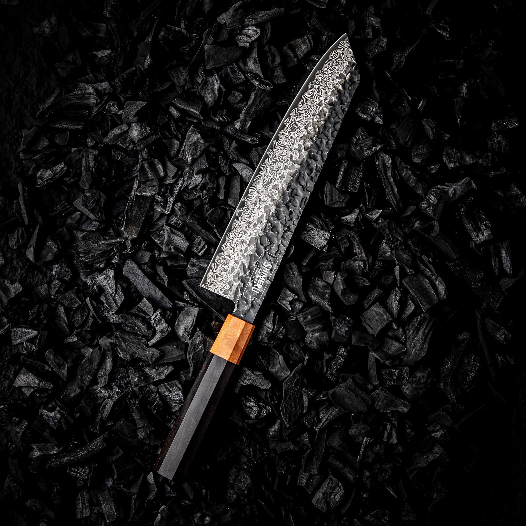 Dark Grain 9.5" Damascus Steel Kiritsuke Knife 切り付け包丁