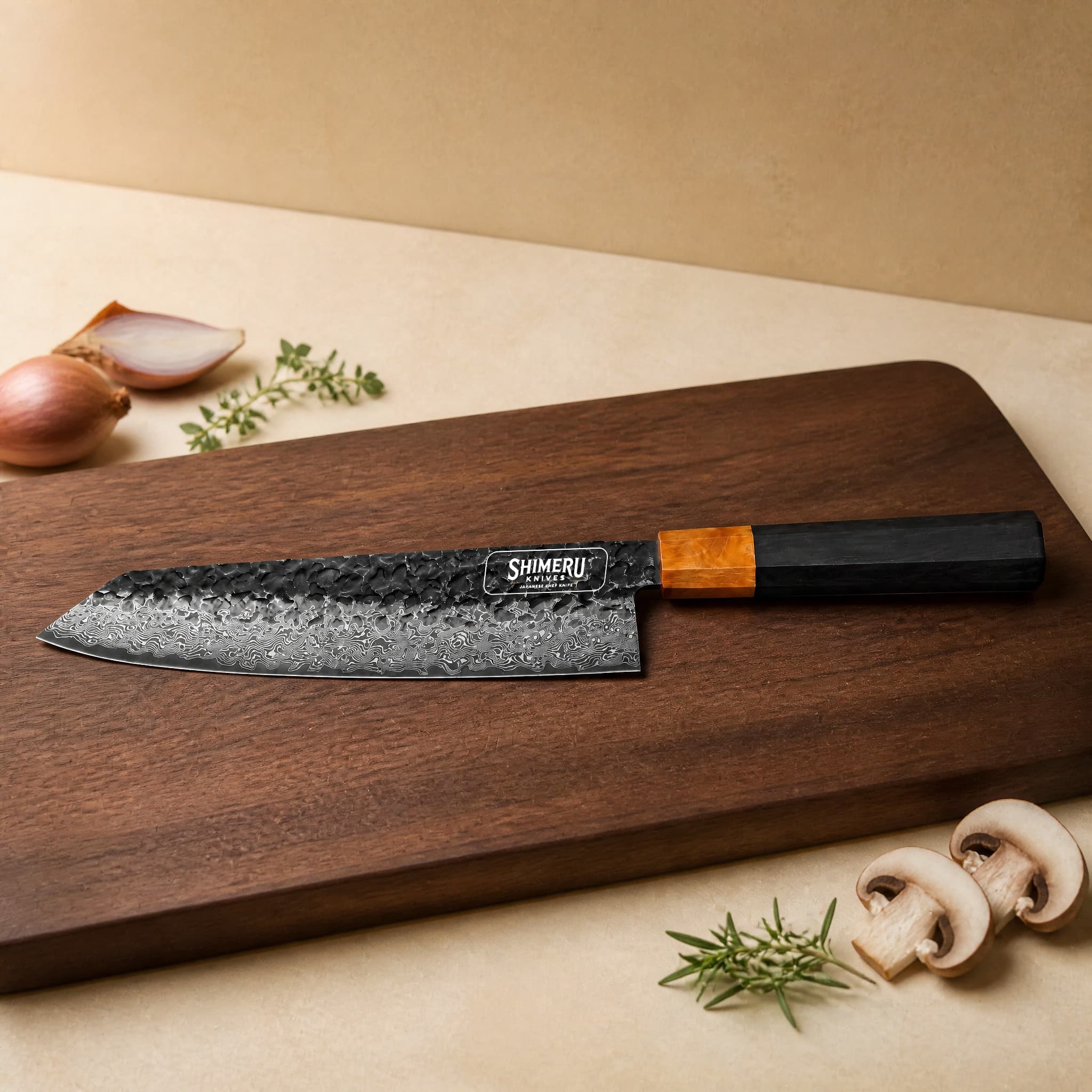 Dark Grain 9.5" Damascus Steel Kiritsuke Knife