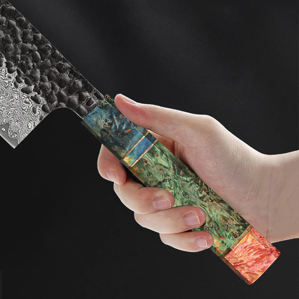 Yoshii 8″ Damascus Steel Gyuto Knife 牛刀