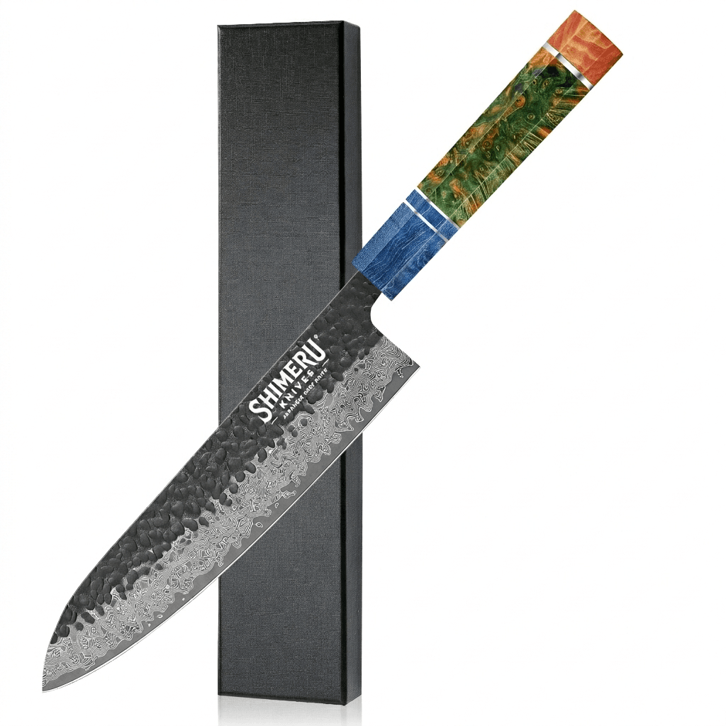 Yoshii 8″ Damascus Steel Gyuto Knife 牛刀