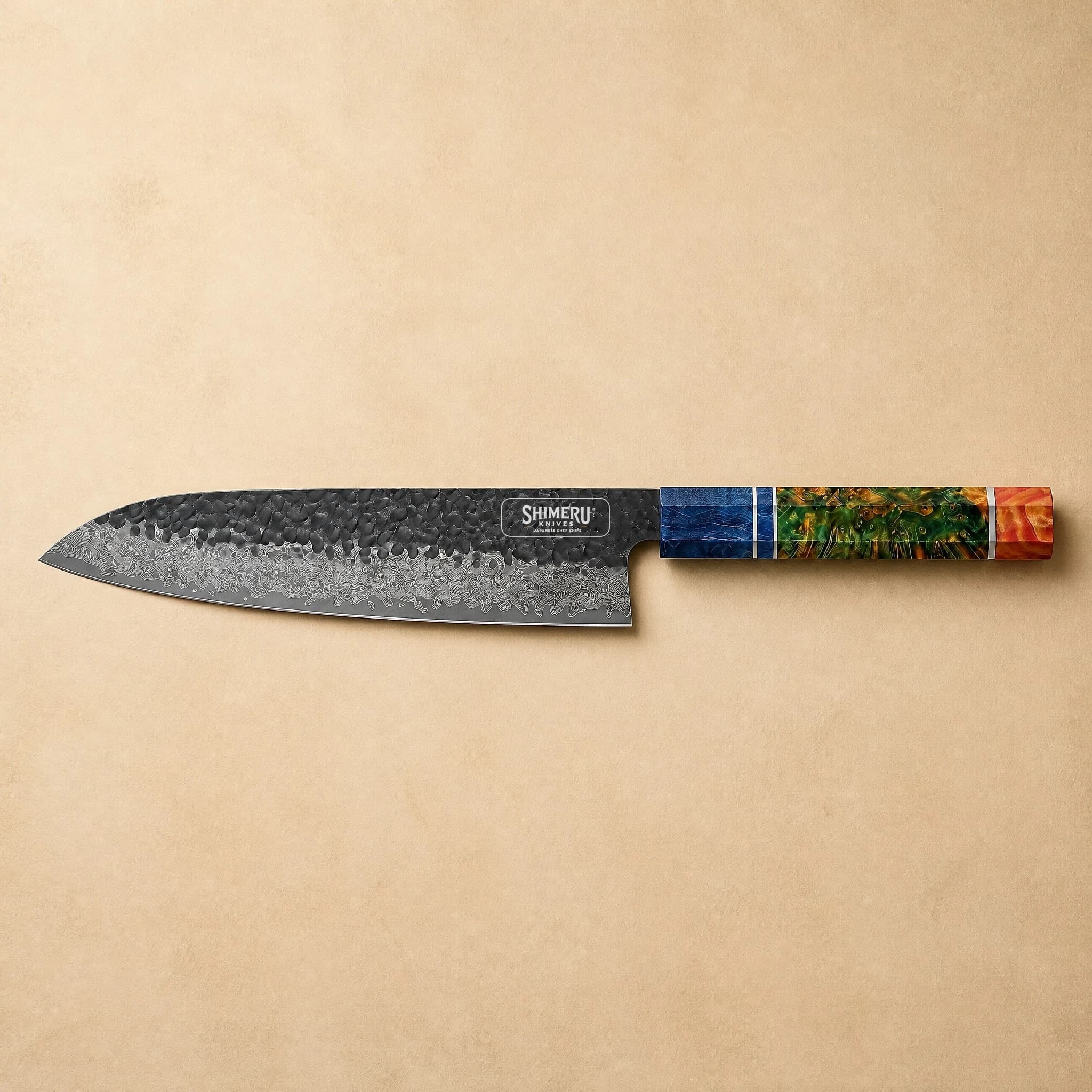 Yoshii 8″ Damascus Steel Gyuto Knife
