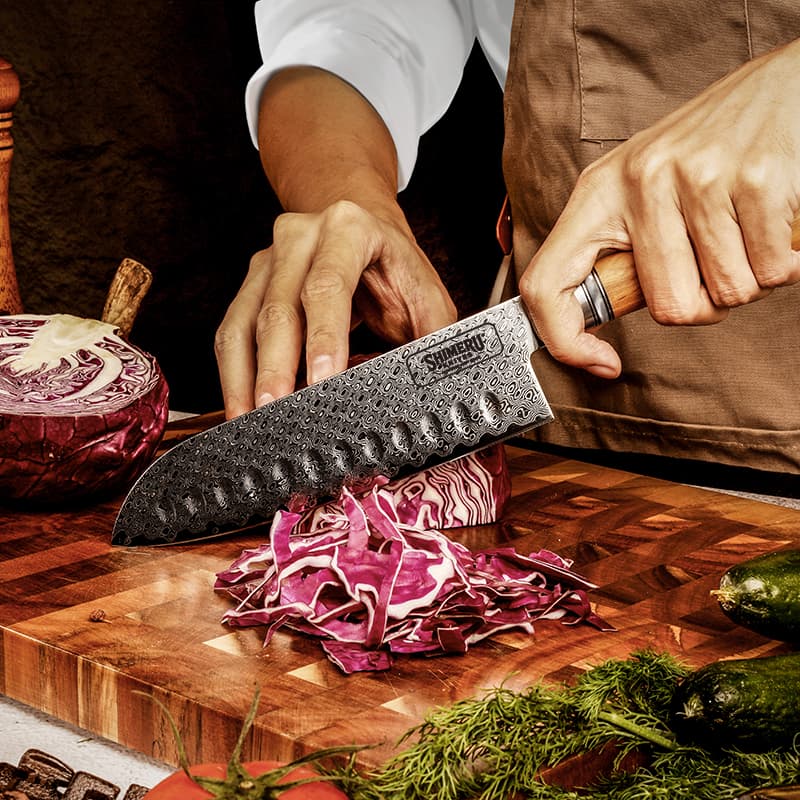 Sendai 7" Damascus Steel Santoku Knife 三徳包丁