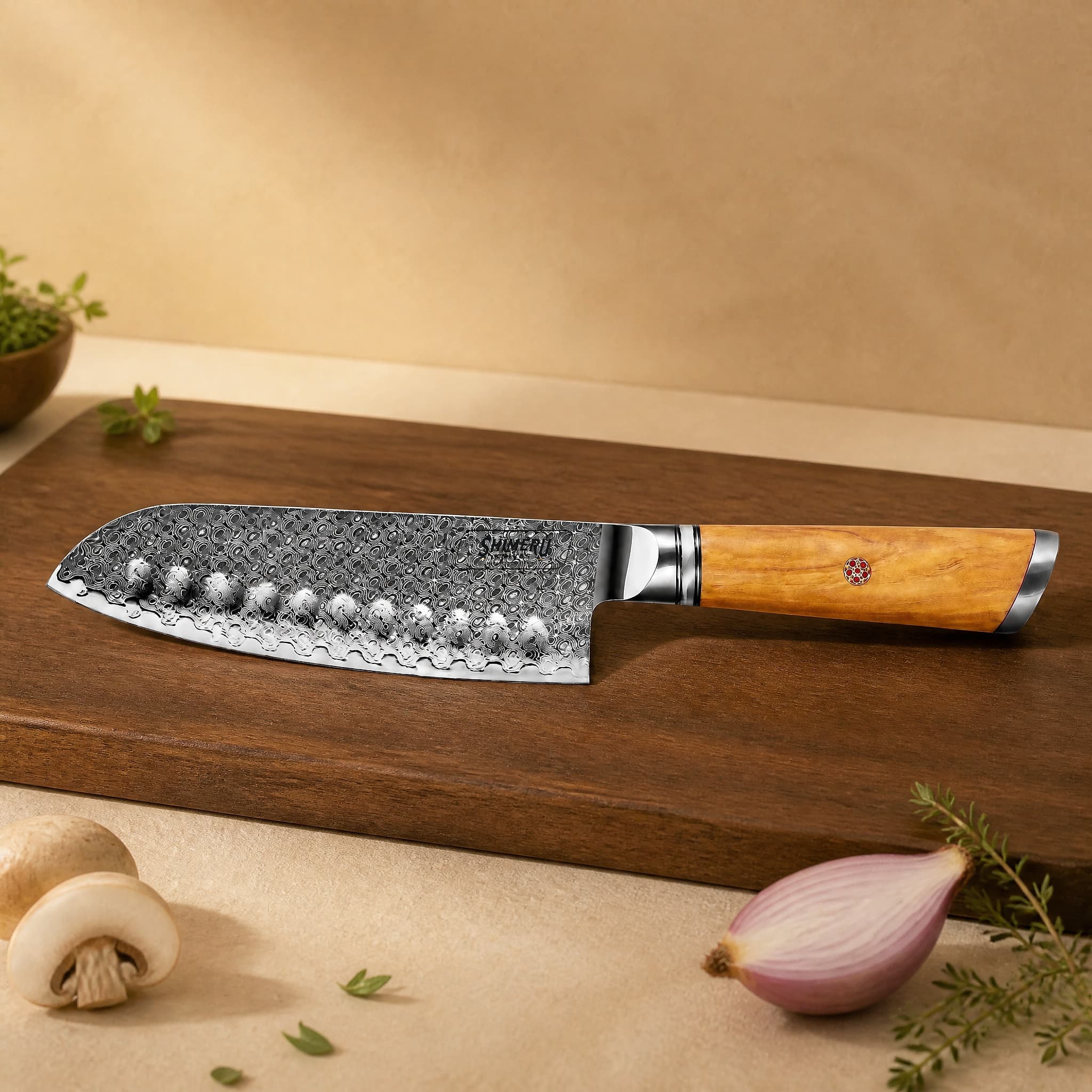 Sendai 7" Damascus Steel Santoku Knife