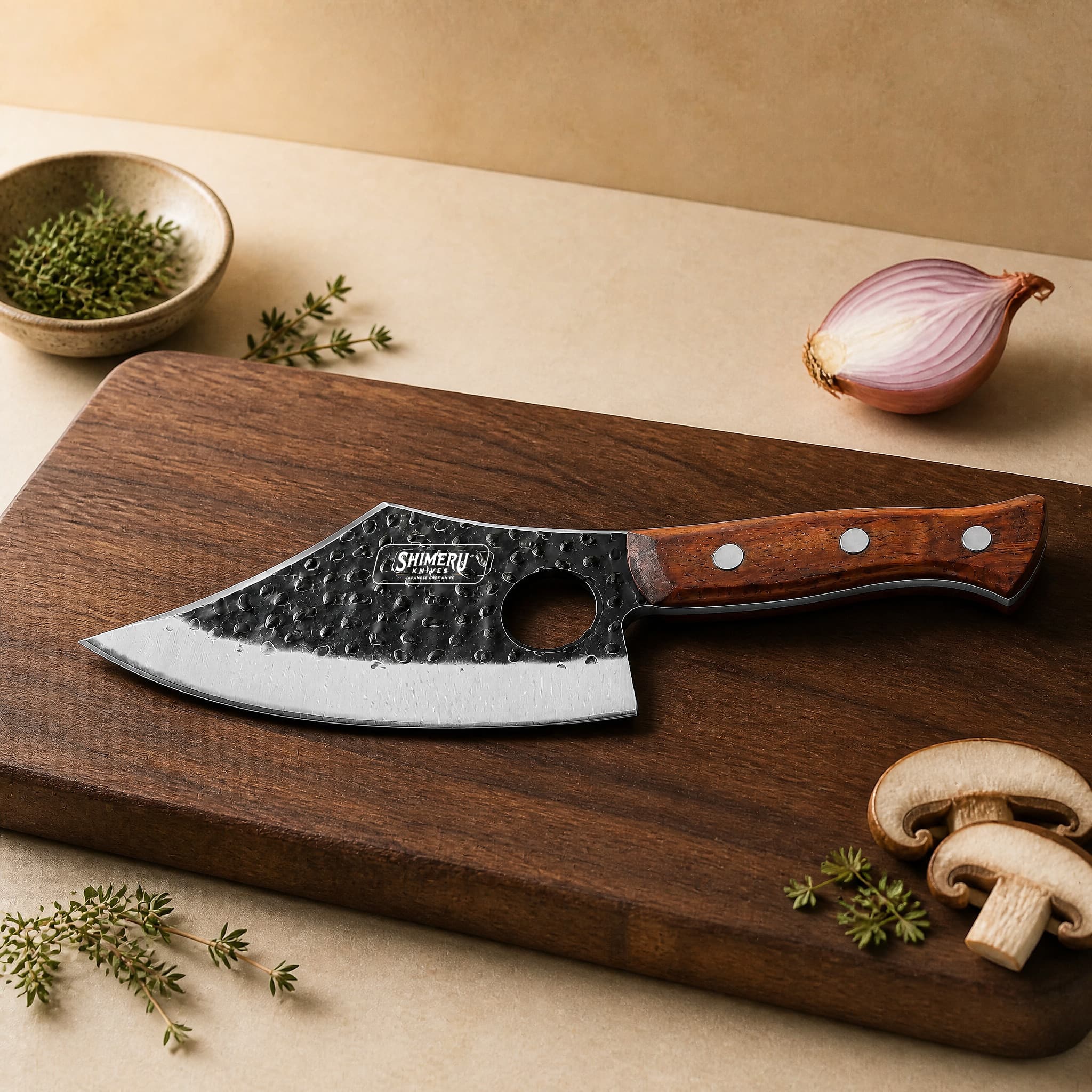 Kiba 5.8" Butcher Knife with Leather Sheath