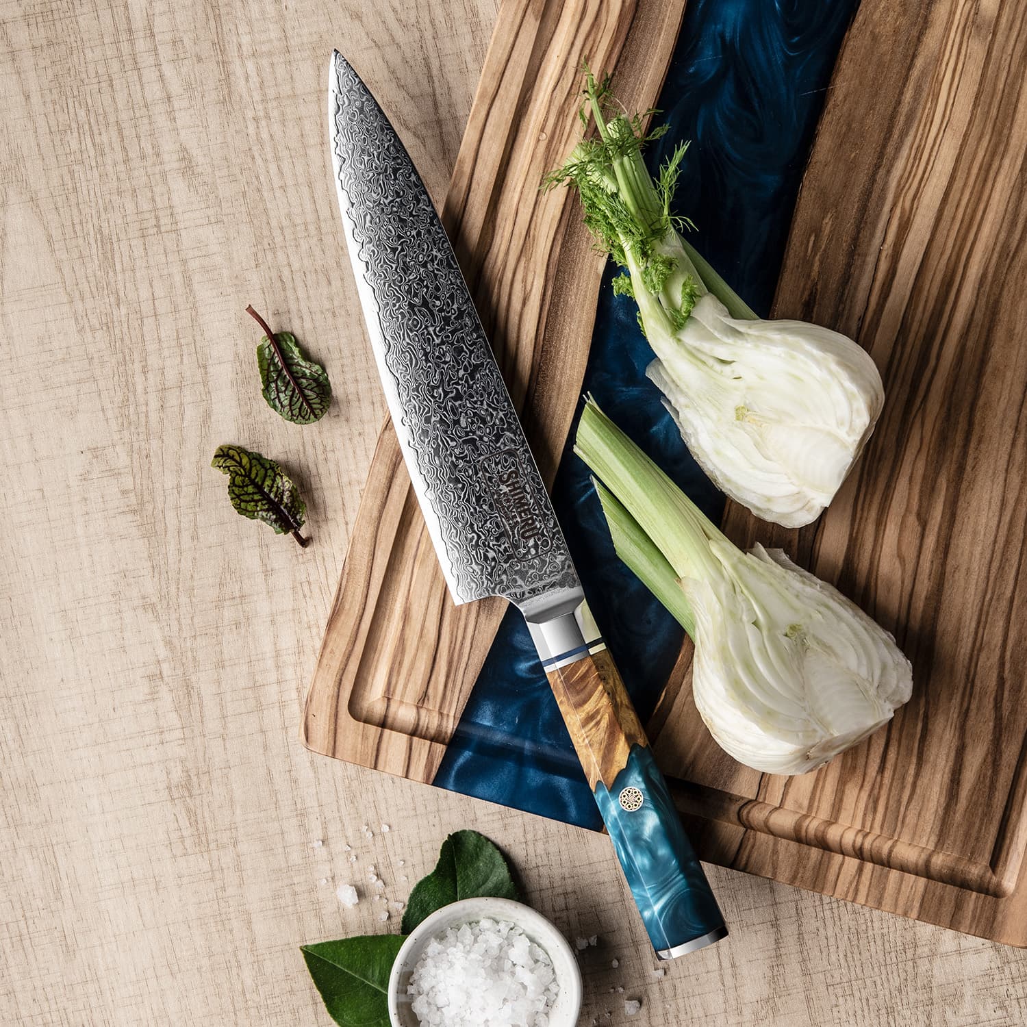 Asahi 旭川 8" Damascus Steel Gyuto Knife 牛刀