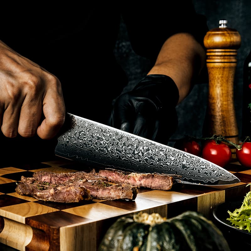 Shirakawa 白川 8" Damascus Steel Gyuto Knife 牛刀