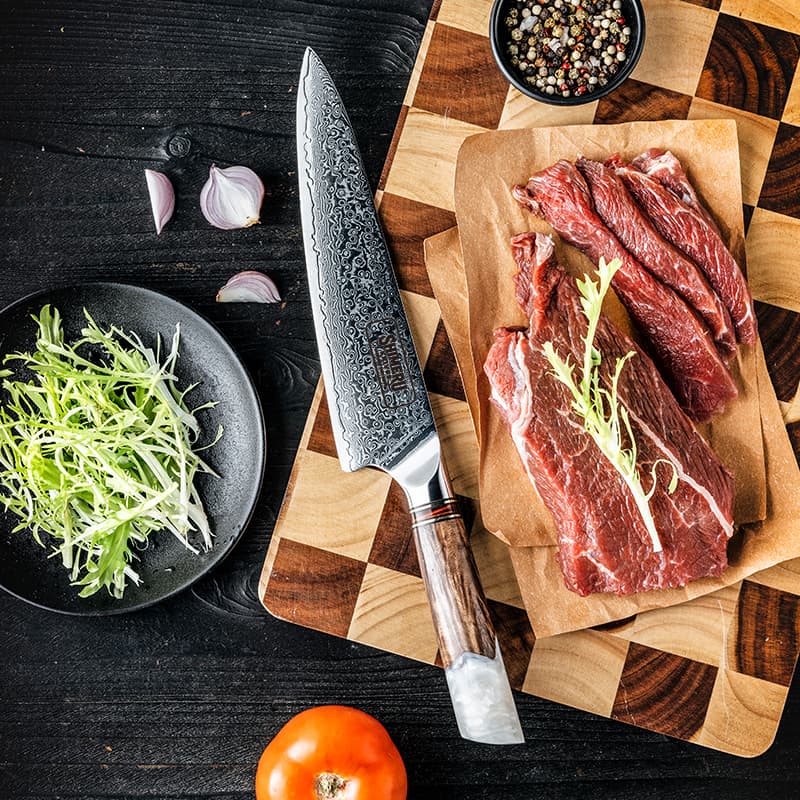 Shirakawa 白川 8" Damascus Steel Gyuto Knife 牛刀