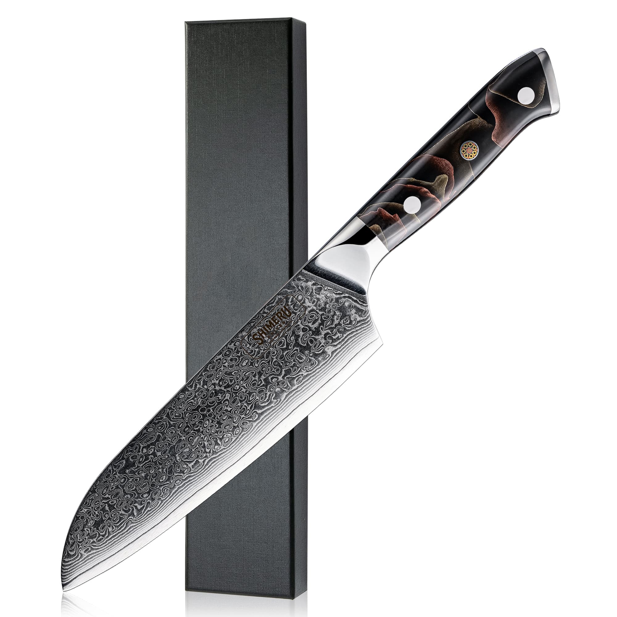 Hayama 葉山 7″ Damascus Steel Santoku Knife 三徳包丁