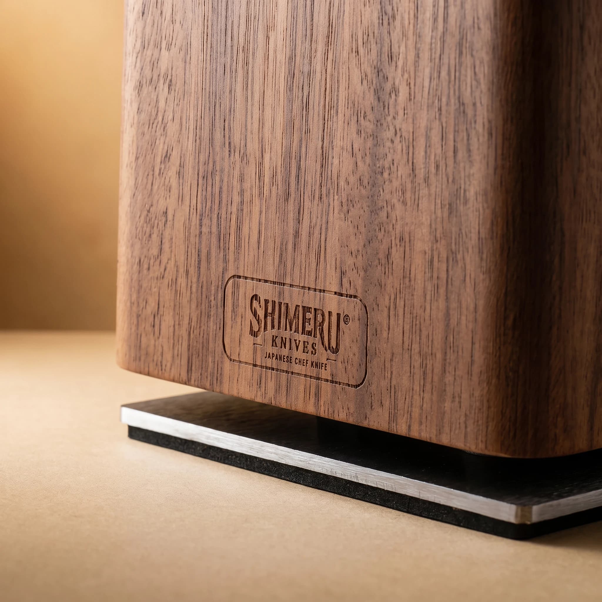 Acacia Wood Magnetic Knife Block