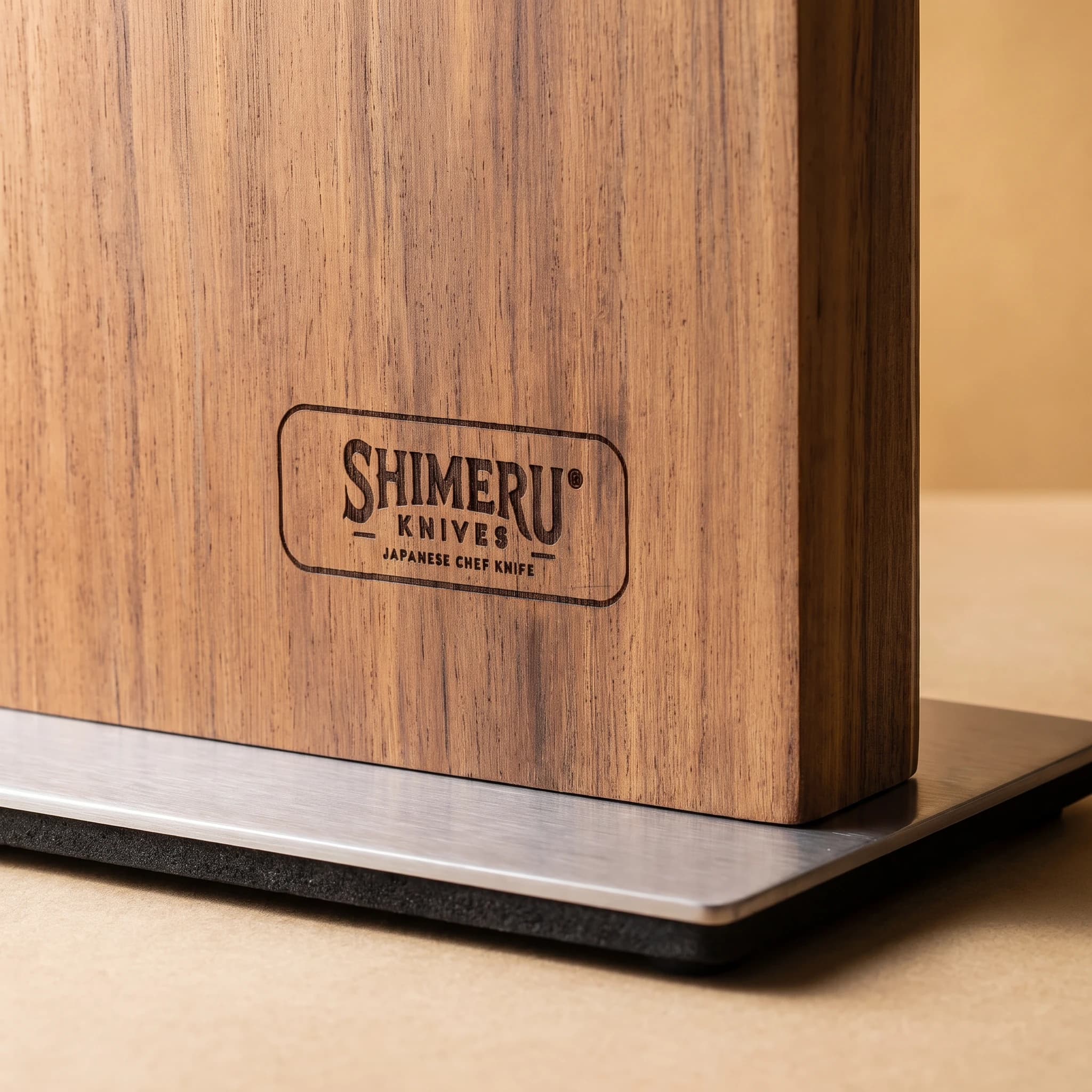 Double-Sided Acacia Wood Magnetic Knife Stand