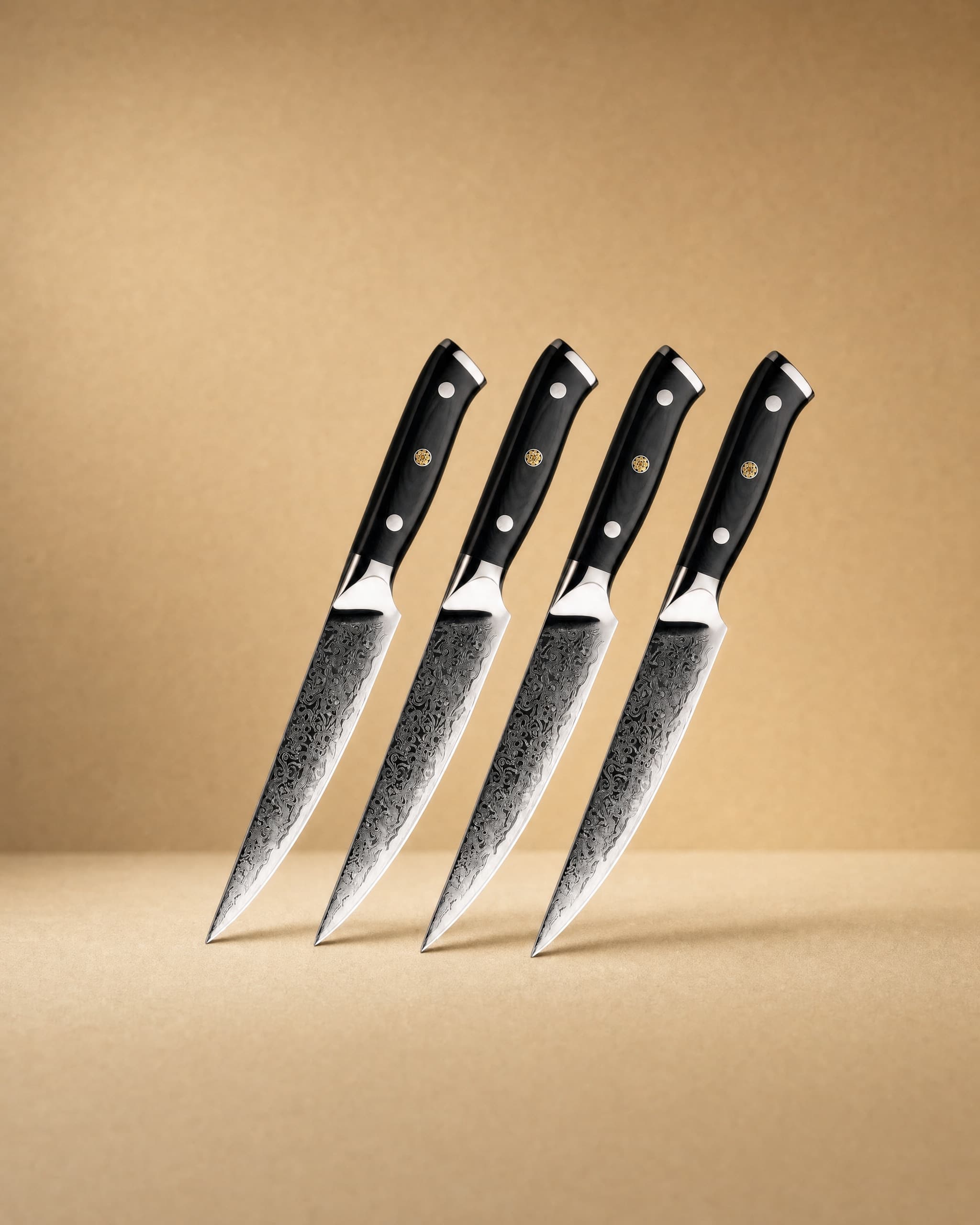 Suma 4.5" Damascus Steel Steak Knife Set 4 pieces