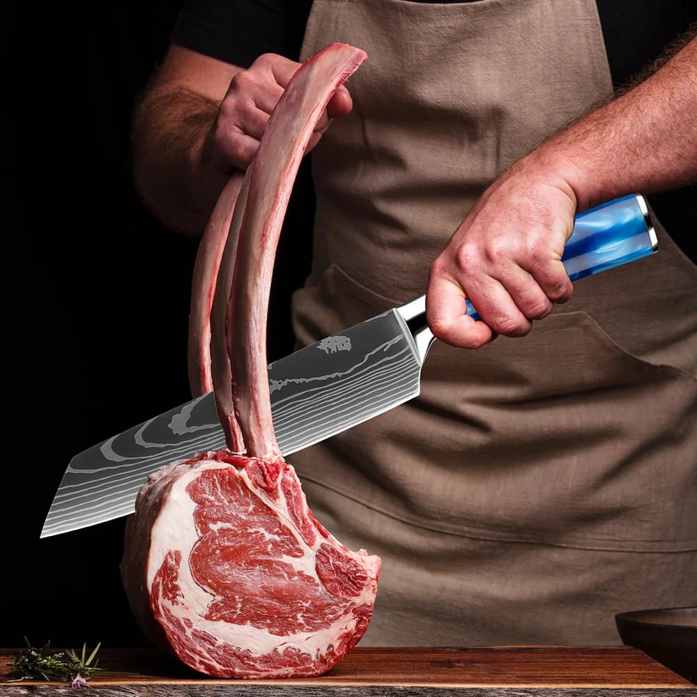 Shinano  信濃川 Damascus Pattern Stainless Steel Kitchen 8 Knife Set