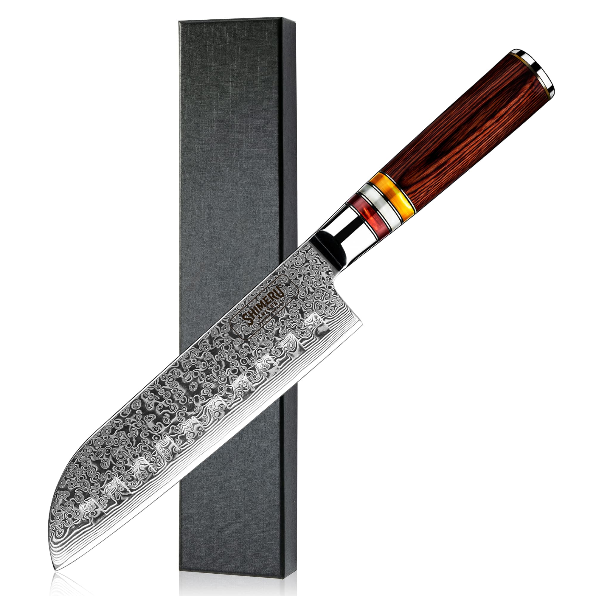 Hikari 光 7" Damacus Steel Professional Santoku Knife 三徳包丁