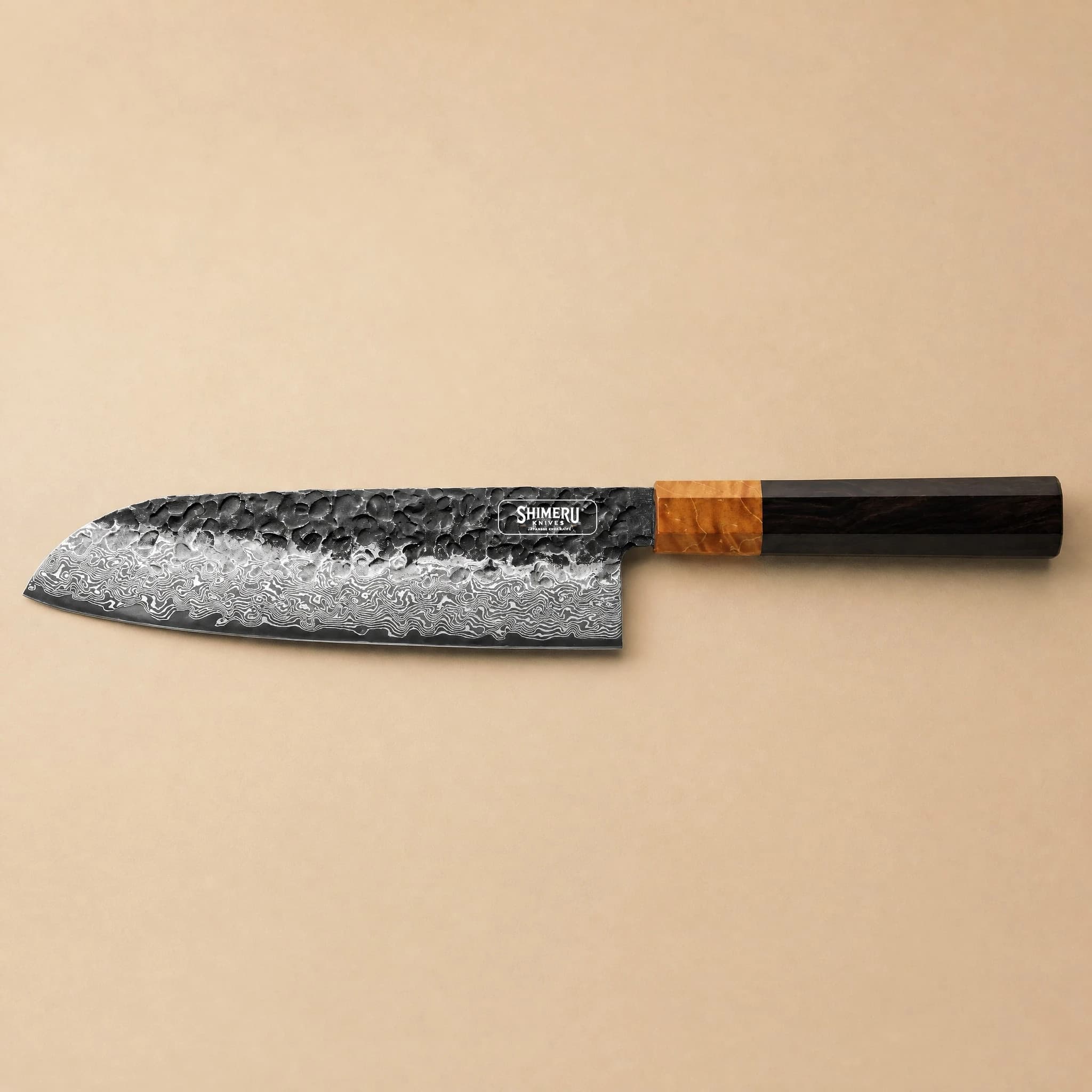 Dark Grain 7" Damascus Steel Santoku Knife